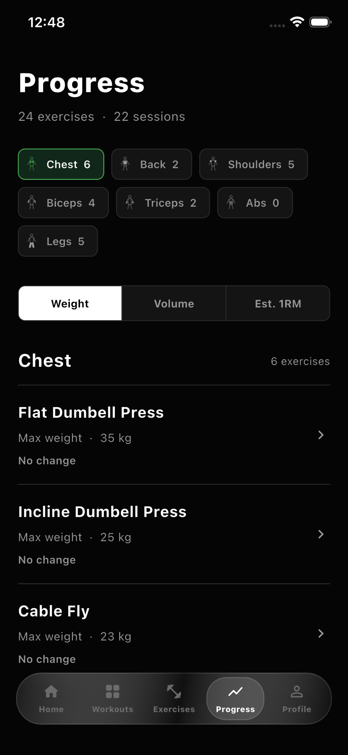 Failure Log progress screen